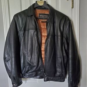 Wilson Leather Bomber Jacket Size L Mens